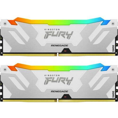 Kit Memorie Kingston Fury Renegade RGB White Intel XMP 3.0, 64GB, DDR5-6000MHz, CL32, Dual Channel