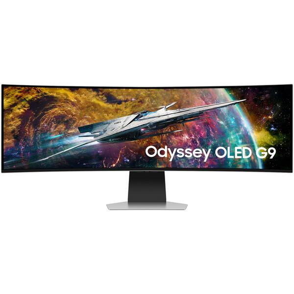 Monitor Gaming OLED Samsung Odyssey G9 49" LS49CG950SUXDU, WQHD (5120 x 1440), HDMI, DisplayPort, Ecran curbat, HDR10+, 240Hz, 0.03 ms, Alb