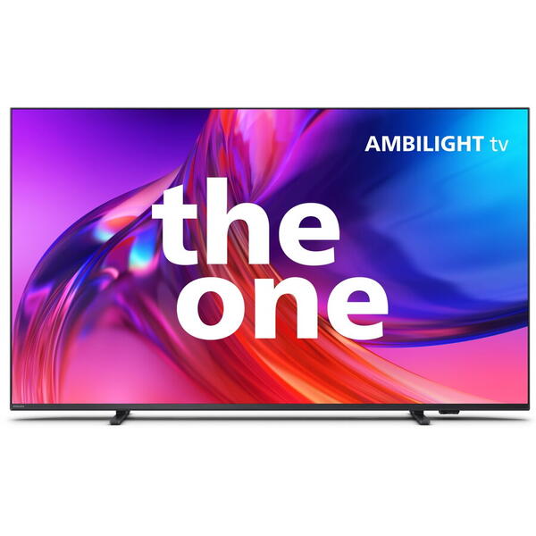 Televizor Philips Ambilight LED 55PUS8518, 139 cm, Google TV, 4K Ultra HD, Clasa F (Model 2023), Negru