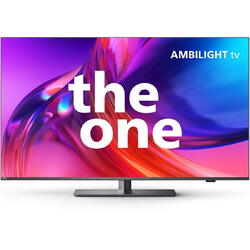 Televizor Philips AMBILIGHT tv LED 65PUS8818, 164 cm, Google TV, 4K Ultra HD, 100 Hz, Clasa E (Model 2023), Negru