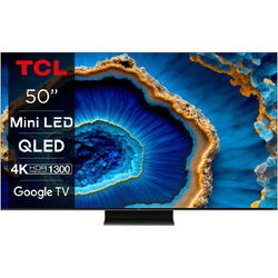 Televizor TCL MiniLed 50C805, 126 cm, Smart Google TV, 4K Ultra HD, 100hz, Clasa G (Model 2023), Negru