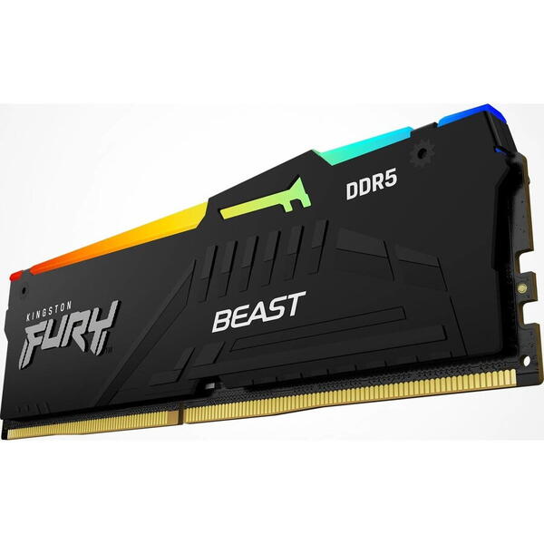 Memorie Kingston FURY Beast  RGB 32GB(2x16GB) DDR5, EXPO, 5600MT/s, CL36, Negru