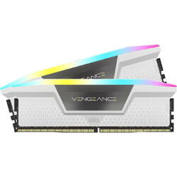 Memorie Corsair Vengeance XMP 3.0 White Heatspreader 32GB (2x16GB), DDR5, 5600MT/s, CL 36, RGB