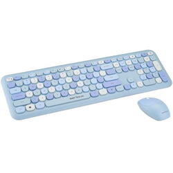 Kit wireless tastatura + mouse Serioux Colourful, Albastru