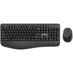 Kit wireless tastatura + mouse Serioux, office, design ergonomic, Negru