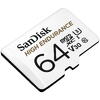 Card de memorie Sandisk High Endurance Video microSDHC, 64GB, Clasa 10, U3, Adaptor microSD