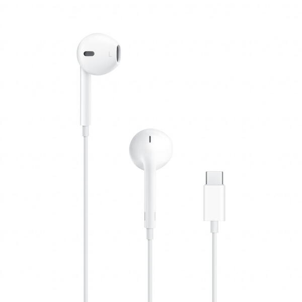 Casti APPLE EarPods, Cu Fir, In-ear, Microfon, Conector USB-C, alb