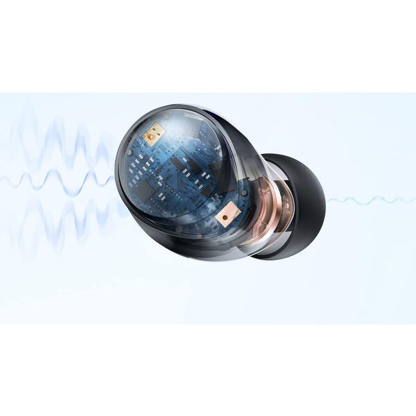 Casti True wireless Anker Soundcore Space A40, AANC, Hi-Res, Incarcare Wireless Negru