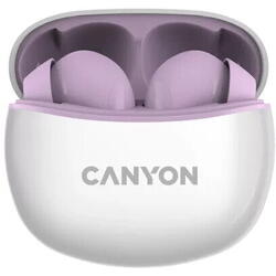 Casti True Wireless Canyon TWS-5, Bluetooth, In-Ear, Microfon, Violet