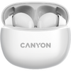 Casti True Wireless Canyon TWS-5, Bluetooth, In-Ear, Microfon, Alb