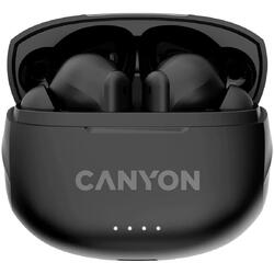 Casti True Wireless Canyon TWS-8, Bluetooth, ENC, Microfon, Negru