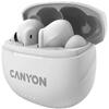 Casti True Wireless Canyon TWS-8, Bluetooth, ENC, Microfon, Alb