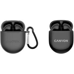 Casti True Wireless Canyon TWS-6, Bluetooth, Touch Control, Gaming Mode, Microfon, Negru