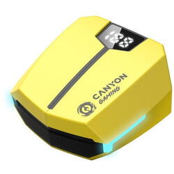 Casti True Wireless Gaming Canyon Doublebee GTWS-2, Galben, CND-GTWS2Y
