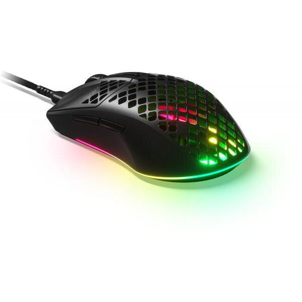 Mouse Gaming SteelSeries Aerox 3 2022 Onyx, USB, iluminare RGB, Negru