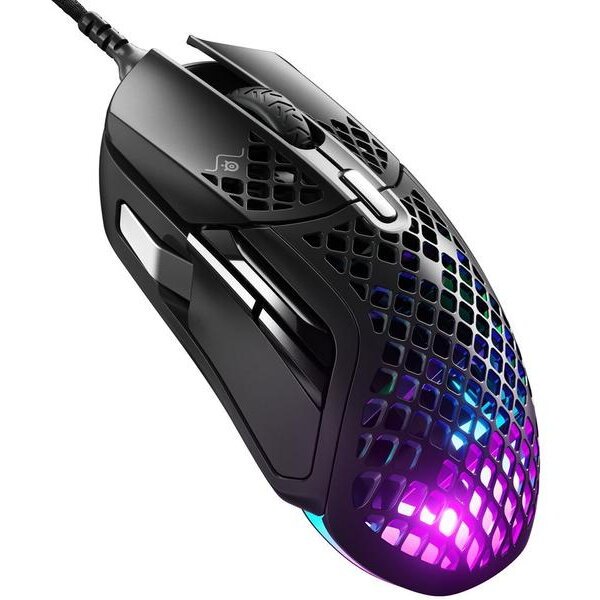 STEELSERIES Mouse Gaming SteelSeries Aerox 5, iluminare RGB, USB, Negru Mouse