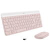 Kit wireless tastatura si mouse Logitech MK470, USB, Layout US INT, Roz