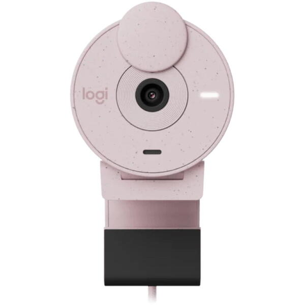 Camera Web Logitech Brio 300, USB, Full HD, 30 fps, Roz