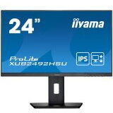Monitor IPS LED iiyama 23.8" XUB2492HSU-B5, Full HD (1920 x 1080), VGA, HDMI, DisplayPort, Pivot, Boxe, Negru