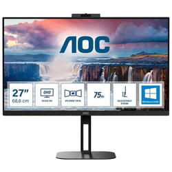 Monitor IPS LED AOC V5 27" Q27V5CW/BK, QHD (2560 x 1440), HDMI, DisplayPort, AMD FreeSync, Pivot, Boxe, Negru