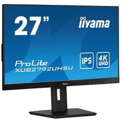 Monitor IPS LED iiyama ProLite XUB2792UHSU-B5 27" UHD, 60Hz, 4ms, HDMI, DisplayPort, DVI, HUB USB 2x3.2, HAS (150mm) + Pivot, Negru