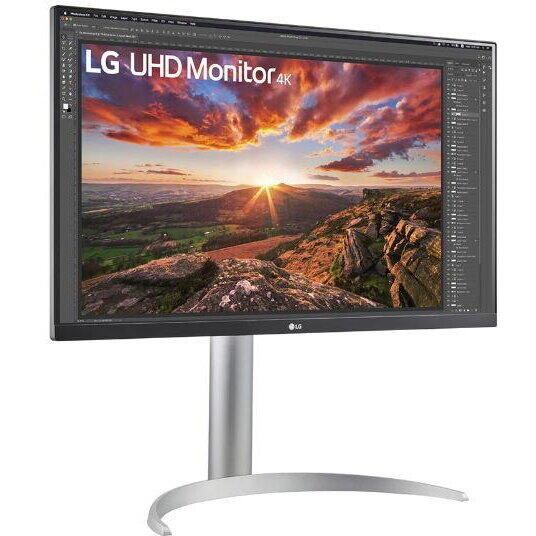 Monitor IPS LED LG 27" 27UP85NP-W, UHD (3840 x 2160), HDMI, DisplayPort, AMD FreeSync, Nvidia G-Sync, Boxe, Pivot, Alb/Argintiu