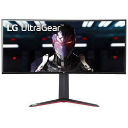 Monitor Gaming IPS LED LG UltraGear™ 34" 34GN850P-B, WQHD (3440 x 1440), HDMI, DisplayPort, AMD FreeSync, Nvidia G-Sync, Ecran curbat, 160 Hz, 1 ms, Negru/Rosu