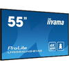 Monitor Iiyama ProLite LH5554UHS-B1AG 55" IPS LED, 4K, /VGA, HDMI, DP, DVI/Android, WiFi, 24/7, FailOver, Negru