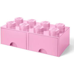 Cutie depozitare LEGO 2x4 cu sertare, roz (40061738)