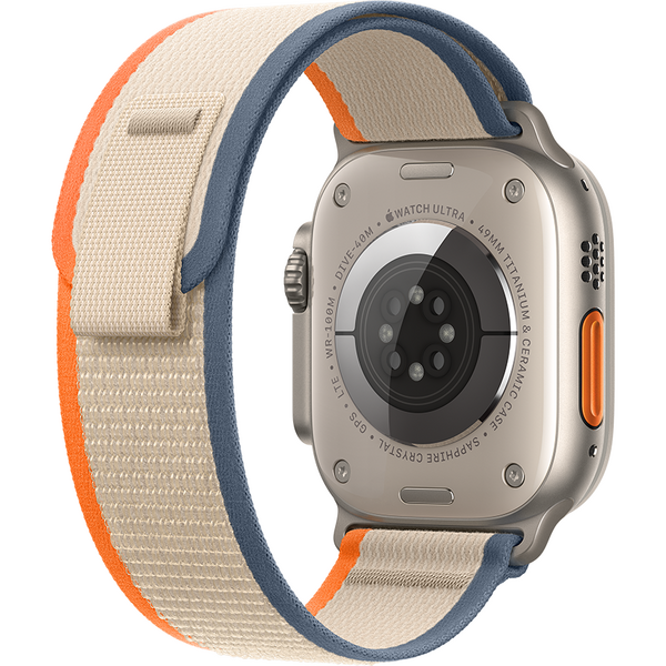 Apple Watch Ultra 2, GPS, Cellular, Carcasa Titanium 49mm, Orange/Beige Trail Loop - S/M