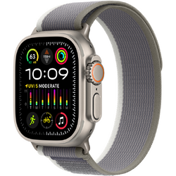 Apple Watch Ultra 2, GPS, Cellular, Carcasa Titanium 49mm, Green/Grey Trail Loop - S/M