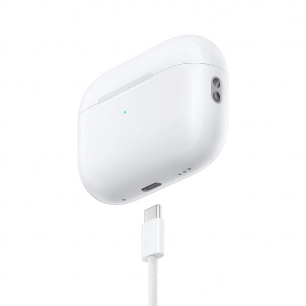 Casti True Wireless Apple AirPods Pro 2 cu MagSafe Case (USB-C) 2023, Bluetooth, ANC, Wateproof IP54, Touch Control, Alb