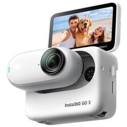 Camera video sport Insta360 GO3, 64GB, Control Vocal, Waterproof IPX8, Editare AI, Alb