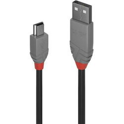 Cablu Lindy LY-36721, USB 2.0 - Mini USB-B, 0.5m, Negru