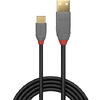 Cablu de date Lindy LY-36886, USB-A - USB-C, 1m, Negru
