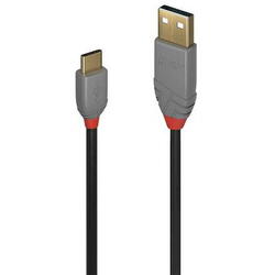 Cablu de date Lindy LY-36886, USB-A - USB-C, 1m, Negru