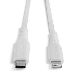 Cablu de date Lindy 31316, USB-C - Lightning, 1m, Alb