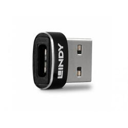 Adaptor Lindy LY-41884, USB-C - USB-A, Negru
