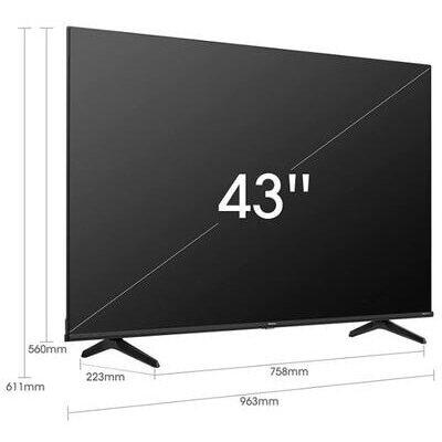 Televizor QLED Hisense 43E78HQ, 109 cm, Ultra HD 4K, Smart TV, WiFi, CI+, Negru