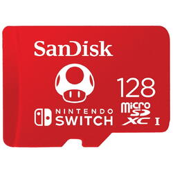 Card de memorie SanDisk micro SDXC pentru Nintendo Switch, 128 GB, UHS-I, Class 10, 100 Mb/s