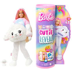 Papusa surpriza Barbie, Cutie Reveal Lamb, 10 surprize, HKR03