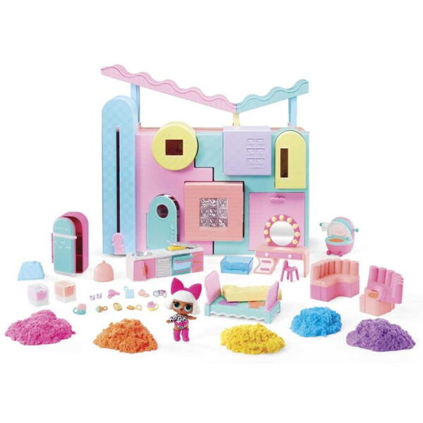 Mga Set de joaca cu papusa, LOL Surprise, Squish Sand Magic House, 593218EUC