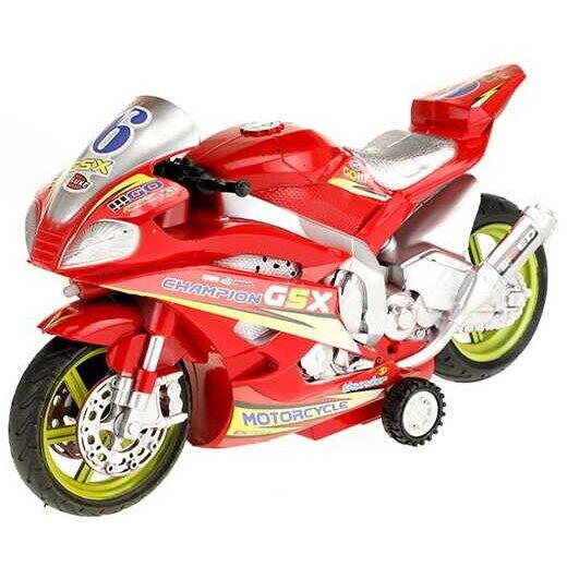 Motocicleta de Curse cu Lumini si Sunete 30 cm Toi-Toys TT29210Z, Rosu