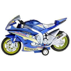 Motocicleta de Curse cu Lumini si Sunete 30 cm Toi-Toys TT29210Z, Albastru