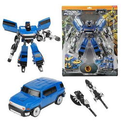 Robot Transformabil in Masina SUV Roboforces 20 cm Toi-Toys TT30087Z, Albastru