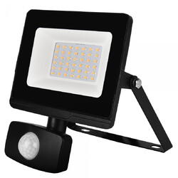 Proiector LED cu senzor de miscare Samus SLPR2810LM-30W-6500K-PIR, negru