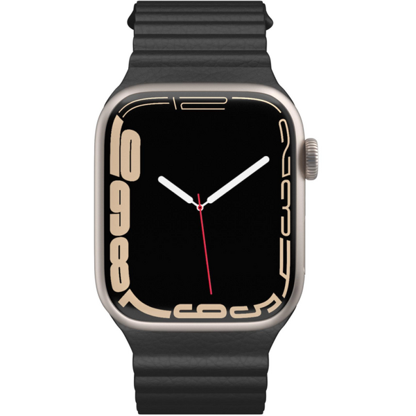 NextOne Curea Next One, Leather Loop pentru Apple Watch 42/44/45mm, Negru