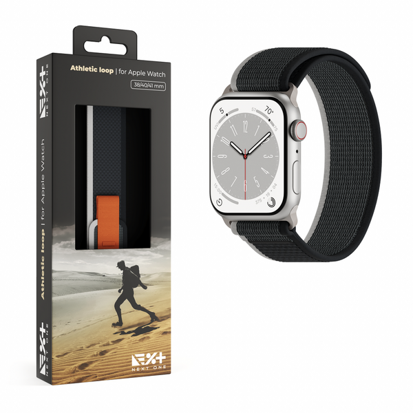 NextOne Curea Next One, Athletic Loop pentru Apple Watch 41mm, Negru