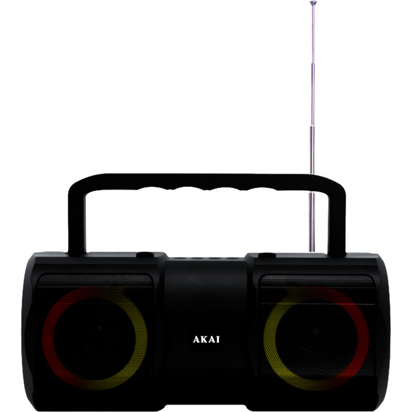 Boxa Portabila Akai ABTS-15, Radio FM, Bluetooth, Lumini RGB, Negru