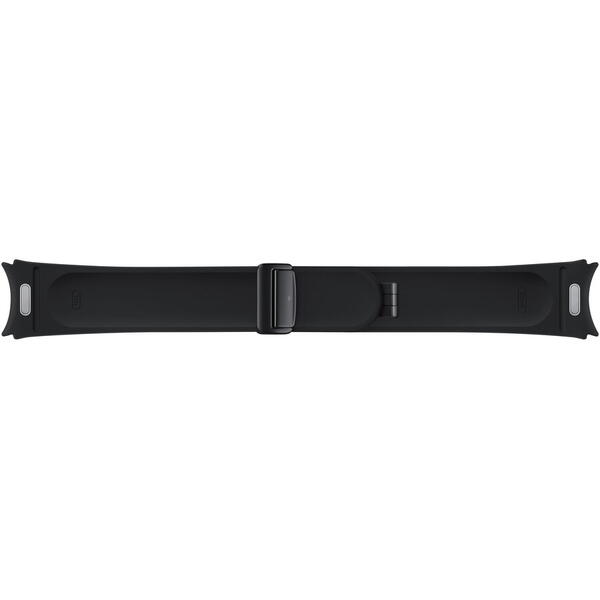 Curea smartwatch Samsung D-Buckle Hybrid Eco-Leather Band pentru Galaxy Watch6, Normal (M/L), Negru